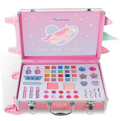 Set cosmetic in valiza, Martinelia, Micul Unicorn, 48 piese