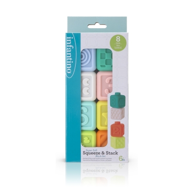 Set de cuburi senzoriale moi pentru bebelusi, Infantino, 8 bucati