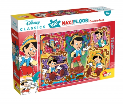 Puzzle, Lisciani, Pinocchio, Puzzle cu două fețe 108 piese