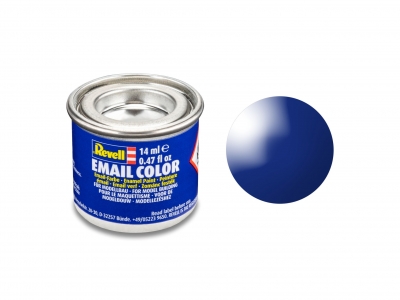 Vopsea emailată, Revell, Email Color, Albastru transparent lucios, 14 ml