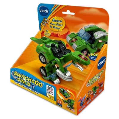 Interactive Toy, Vtech, Transformer Torr, Car and Dinosaur Therizinosaurus 2 in 1, Green