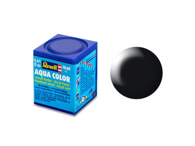 Acrylic paint, Revell, Aqua Color, Silky Black, 18 ml