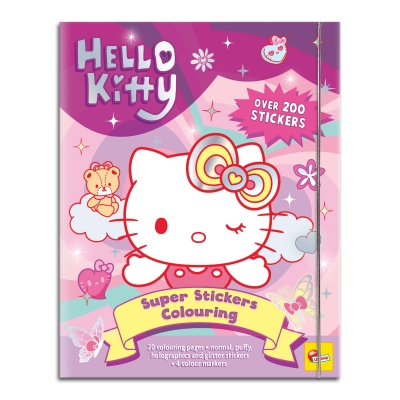 Set creativ, Lisciani, Hello Kitty, carte de colorat cu stickere