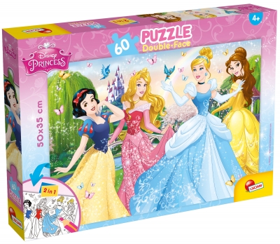 Puzzle Lisciani, cu 2 fete, Disney Princess, 60 piese
