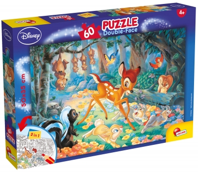 Puzzle, Lisciani, Bambi, Double-sided puzzle 60 pieces