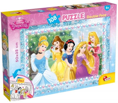 Puzzle, Lisciani, Printese, Puzzle cu doua fete 108 piese