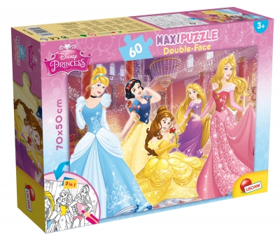 Puzzle, Lisciani, Prințese, Puzzle cu două fețe 60 piese