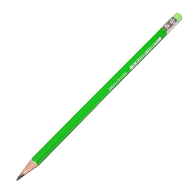 Creion grafit, Stabilo, Swano fluo HB cu radiera, Verde