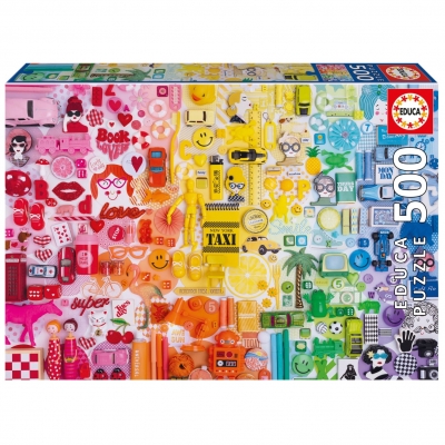 Puzzle, Educa, Colaj de culori, 500 de piese