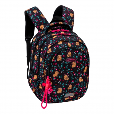 School backpack, Astra, Capybara and flowers, AB300, 42 x 30 x 19 cm
