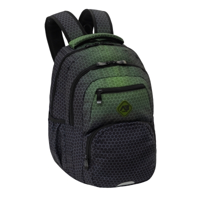 School backpack, Astra, Hexagon, Green Ombre, AB200, 44 x 32 x 19 cm