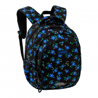 School backpack, Head, Blue flowers, AY300, 45 x 30 x 19 cm