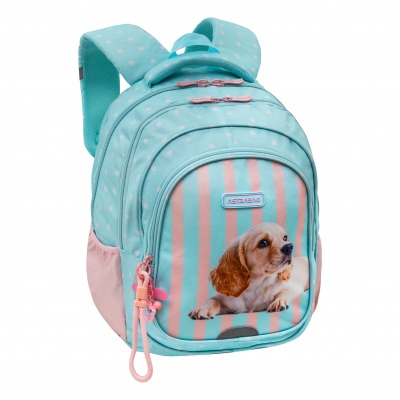 School backpack, Astra, Lines and puppies, AB300, 42 x 30 x 19 cm
