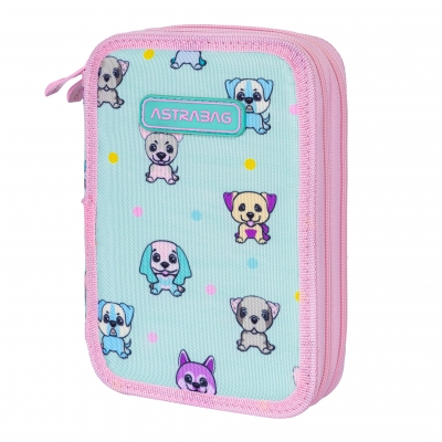 Double toiletry bag without accessories ASTRABAG Dogs, AC2, 20.5 x 13 x 4.5 cm