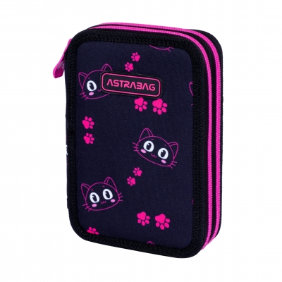 Penar, Astrabag, AC2, 2 compartimente, design negru cu roz