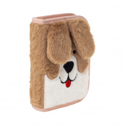 Single pencil case without accessories, Astra, Fluffy Puppy, AC1, 20 x 14 x 3.5 cm