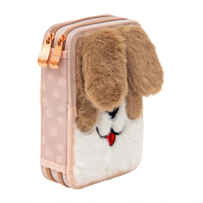 Double vanity case with accessories, Astra, Fluffy Puppy, AC21, 20.5 x 13 x 4.5 cm