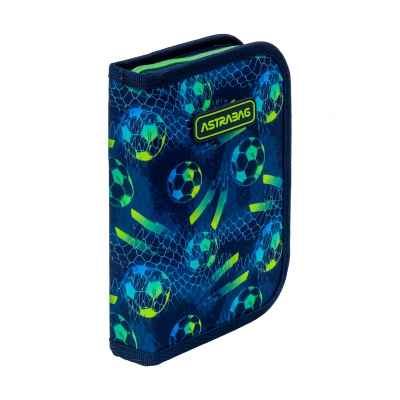 Single pencil case without accessories, Astra, Football, AC1, 20 x 14 x 3.5 cm