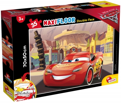Puzzle, Lisciani, Mașini, Puzzle cu două fețe 35 piese