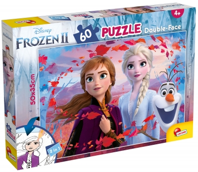 Puzzle, Lisciani, Frozen 2, Puzzle cu două fețe 60 piese