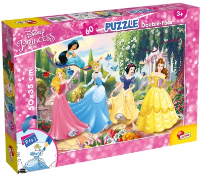 Puzzle, Lisciani, Princesses, Double-sided puzzle 60 pieces