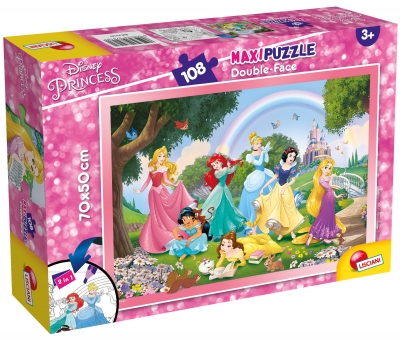 Puzzle, Lisciani, Printese, Lumea Curcubeului, Puzzle cu doua fete 108 piese