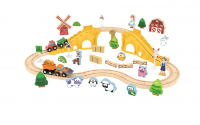 Assembled mega train set, J′adore, Farm, 70 pieces