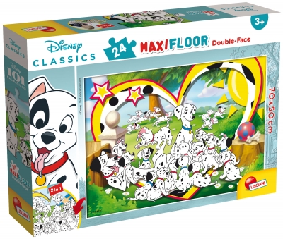 Puzzle, Lisciani, 101 Dalmatians, Double-sided puzzle 24 pieces