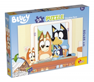 Puzzle de colorat Lisciani - Bluey, 2 in 1, 24 piese