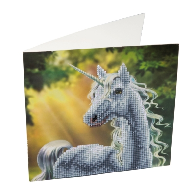 Diamond Painting Greeting Card Set, Craft Buddy, Sunny Unicorn, 18 x 18 cm