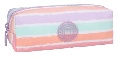 Toiletry bag, Marshmallow, Stripes Purple, 8 x 21 x 7 cm