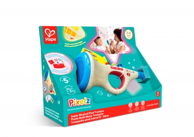 Interactive toy, Hape, Pixelz, Super Musical Trumpet, 34 pieces
