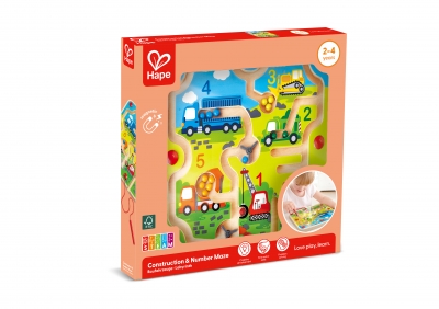 Wooden game, Hape, Magnetic maze, Construction machines