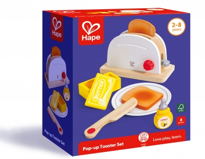 Play set, Hape, Wooden toaster, 8 pieces