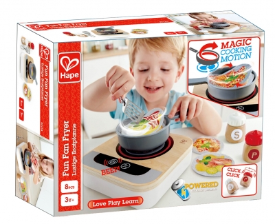 Дървен комплект, Hape, Забавен фритюрник, 8 части