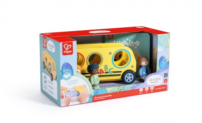 Игрален комплект, Hape, Оживеният училищен автобус с книжка, 5 части