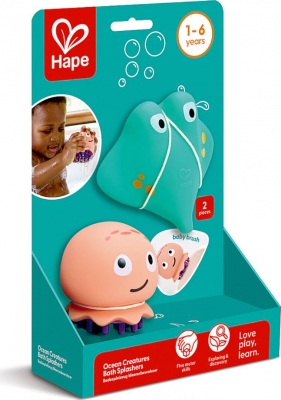 Jucărie de baie Hape Manta și Meduza care stropește, 2 bucăți