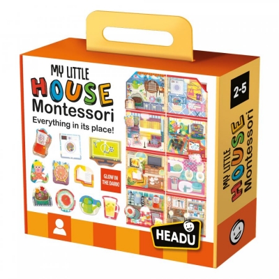 Puzzle Headu Montessori - Casuta mea, 30 piese, 6 camere
