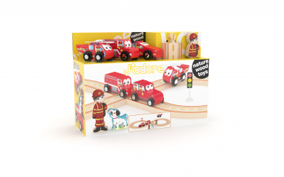 Wooden railway set, J′adore, Firefighters