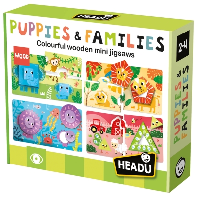 Joc educativ, Headu, Mozaic din lemn, Bebelusi si familii