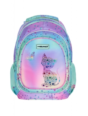 Rucsac Scolar, Astra, Head, Motiv Kitty Ombre, Material Impermeabil, Numar Compartimente 3, Numar Buzunare Laterale 2, Dimensiuni 39 x 28 x 15 cm, Multicolor