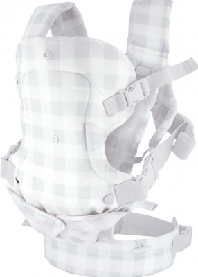 Marsupiu ergonomic pentru bebeluși, Infantino, 4 în 1, gri în carouri, de la 3,6 la 14,5 kg