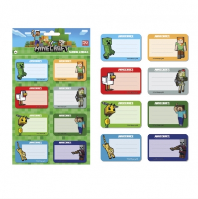 Notebook stickers, Astra, Minecraft, 24 pieces