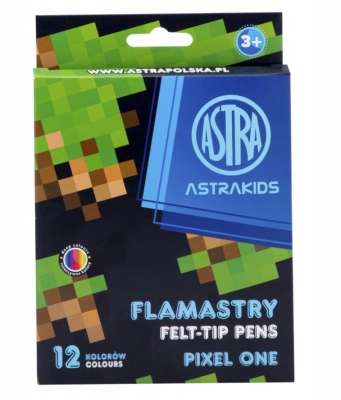 Round felt-tip pens, ASTRAKIDS, PIXEL ONE, 12 colors
