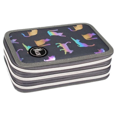 Hash AC31 Jumbo Ultraviolet Cats three-compartment toiletry bag, with equipment