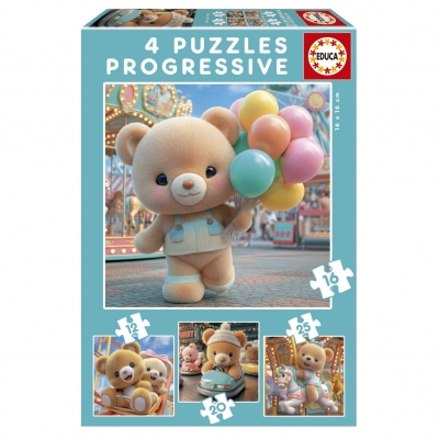 Puzzle progresiv, Educa, Urși în parc, 4 în 1, 12-16-20-25 piese