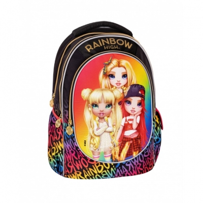 School Backpack, Astra, AB340, Rainbow High, Lightweight and Ergonomic, Golden Style, 40 x 32 x 17 cm