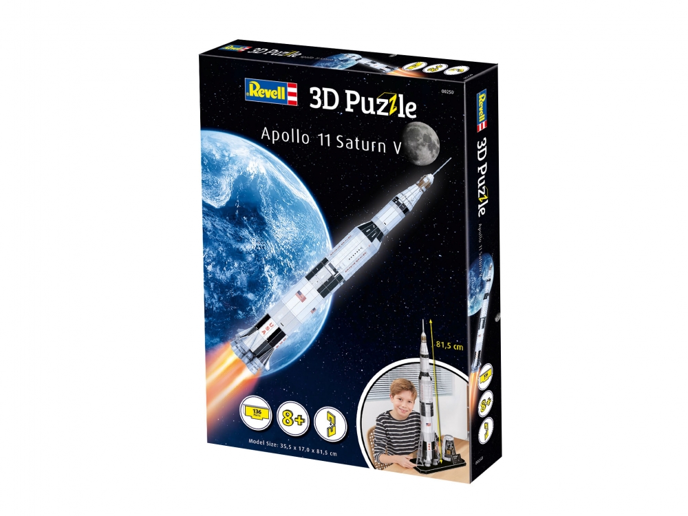 Puzzle 3D Apollo 11 Saturn V, REVELL, 81.5 cm, 180 piese