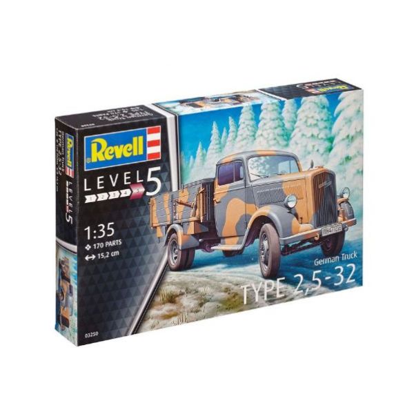 Machetă de asamblare, Revell, camion german tip 2.5-32, 179 piese
