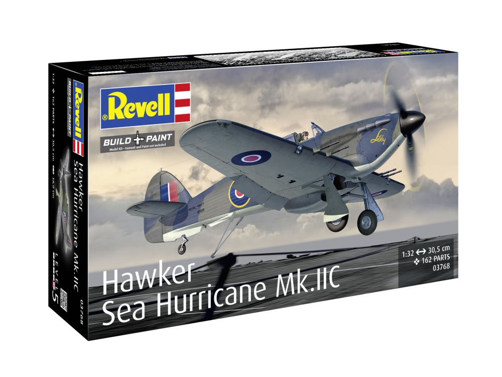 Machetă de asamblare, Revell, avion de vânătoare Hawker Sea Hurricane Mk.IIC, 162 de piese